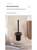 Wall-Mounted Walnut Toilet Brush Set - Dead Corner-Free Cleaning