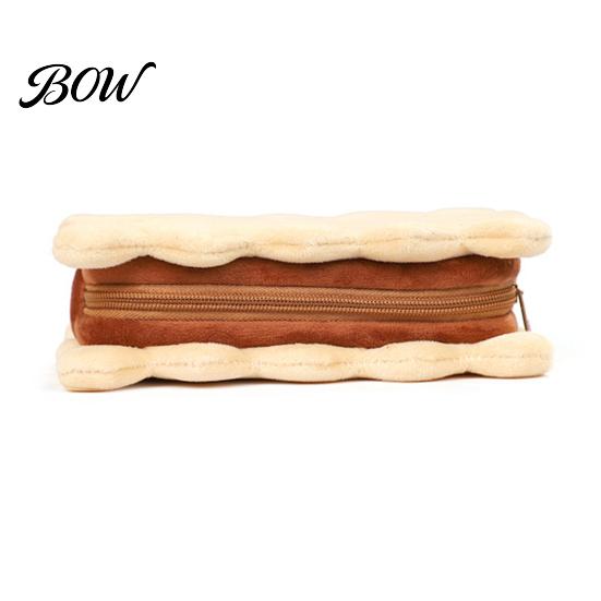 Unique Biscuit Design Pencil Pouch Cookie Shape Plush Stationery Bag, Soft Stuffed Back to School Gift for Kids Case, Large Capacity Cosmetic