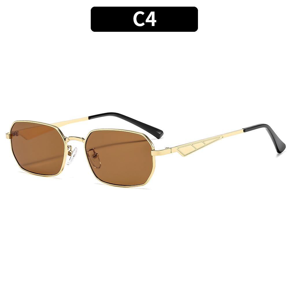Women's sunglasses, fashionable metal square sunglasses, men's and women's driving sunglasses.