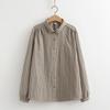 Long Sleeved Shirt Women's Korean Version Loose Slimming Embroidery Double-layer Cotton Yarn White Base Shirt