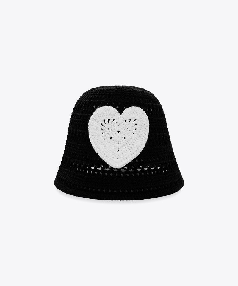 MARIE CLAIRE Heart Punching Crochet Bucket Hat (Mafbht05Mbk)