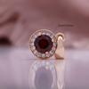 Fashion Rose Gold Pendant Necklace With Round Red Artificial Zircon Classic Style Italian Micro-encrusted Necklace
