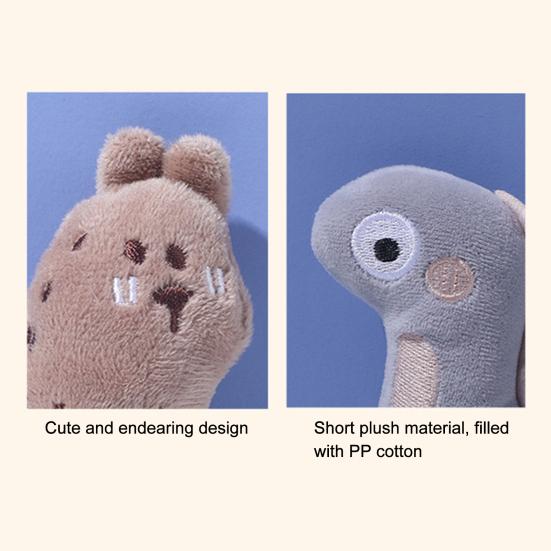 Pet Toy Cartoon Rabbit Duck Dinosaur Shape Portable Cat Toy with Natural Catnip Bite-resistant Soft Velvet Fabric Interactive Play Toy