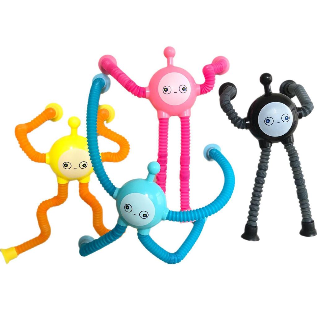 Light-Up Giraffe Telescopic Tube Educational Suction Cup Toy for Parent-Child Interaction