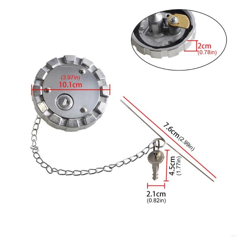 28GC Replacement Cap Lid with Keys Truck Accessories Easy Installation Stainless Locking Cap