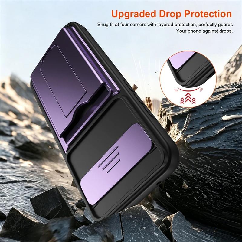 For Vivo IQOO Z11X Y31D Y51 Pro T5X Case Multi-layer Structure, Shockproof Cover with Bracket, Card Slot, Lens Protection