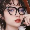Fashion   New Cat Eye Plain Glasses Anti Blue Light Glasses Frame Retro Big Frame Eyeglasses for Women
