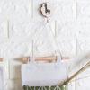 Elegant Space-saving Hanging Storage Bag With Durable Cotton Linen And 3 Pockets For Sundries