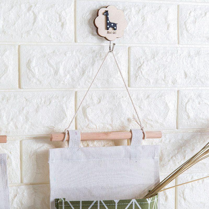 Elegant Space-saving Hanging Storage Bag With Durable Cotton Linen And 3 Pockets For Sundries