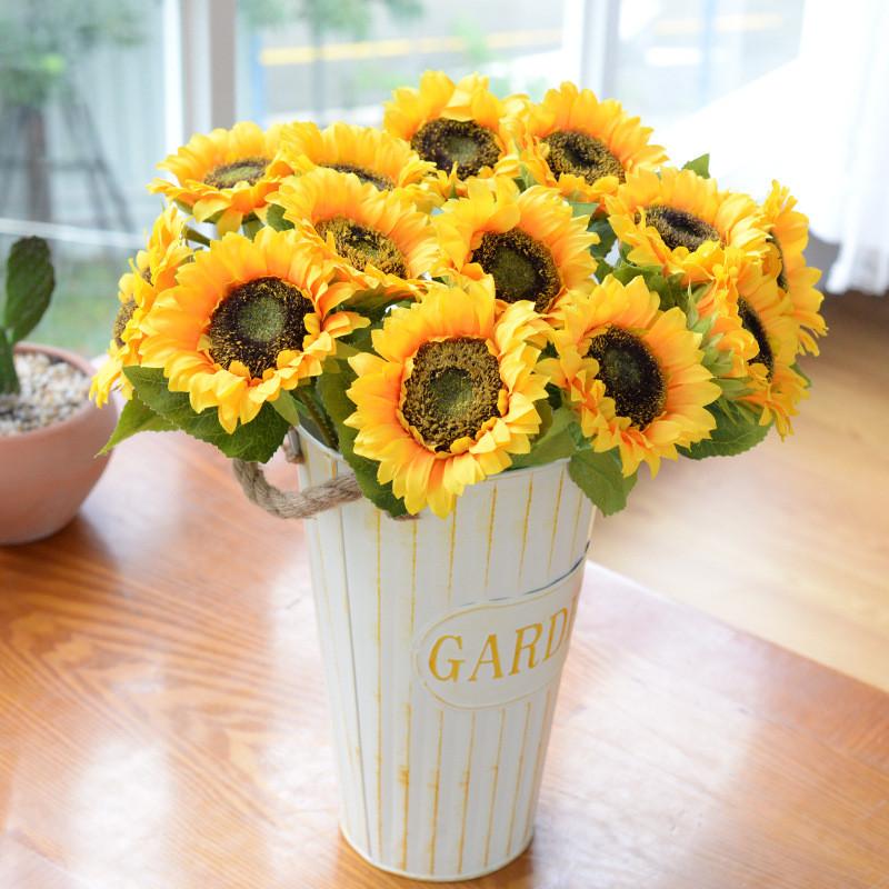 Simulated Single Artificial Sunflower For Home Decoration Flower Prop Shooting