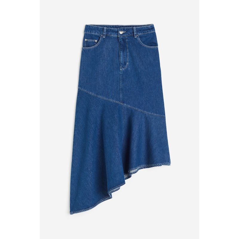

Hm Women s Skirt Autumn Retro Design Asymmetric Hem Silm Denim Skirt 1207369 Cowboy Blue 155/60A
