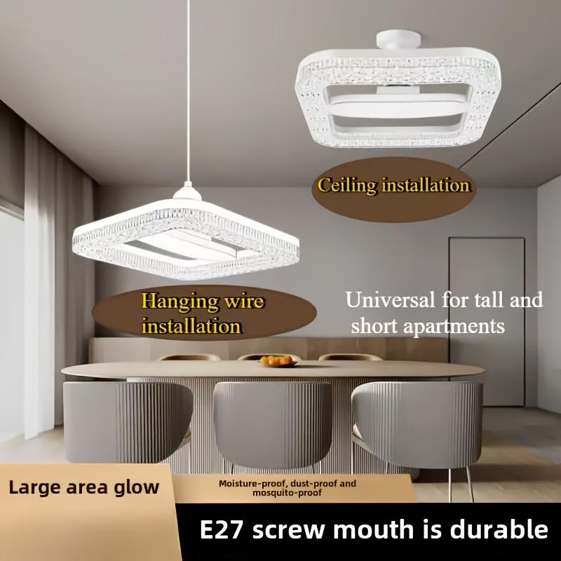 Led Spiral Square Crystal Ceiling Lamp