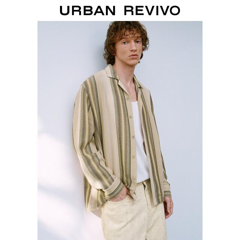 UR2026 Men s Striped Texture Casual Jacket S