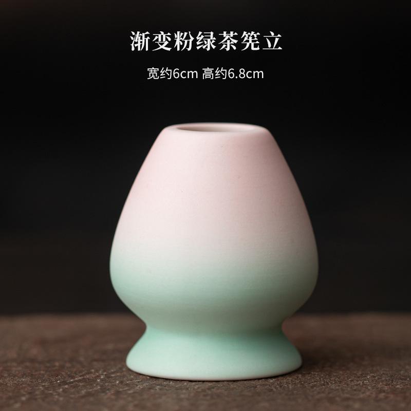 

Gradient Pink Green Tea Set Complete Set Japanese Matcha Set Kit Tea Soaking Bamboo Tranditional Tea Sets Kitchen Bar Supplies