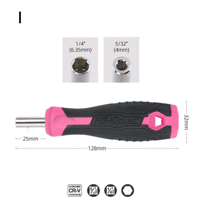 1/4 (6.35mm) Ratchet Screwdriver Bit Holder Handle Multifunctional Magnetic Bit Driver For Slotted Hex Torx Phillips Bit