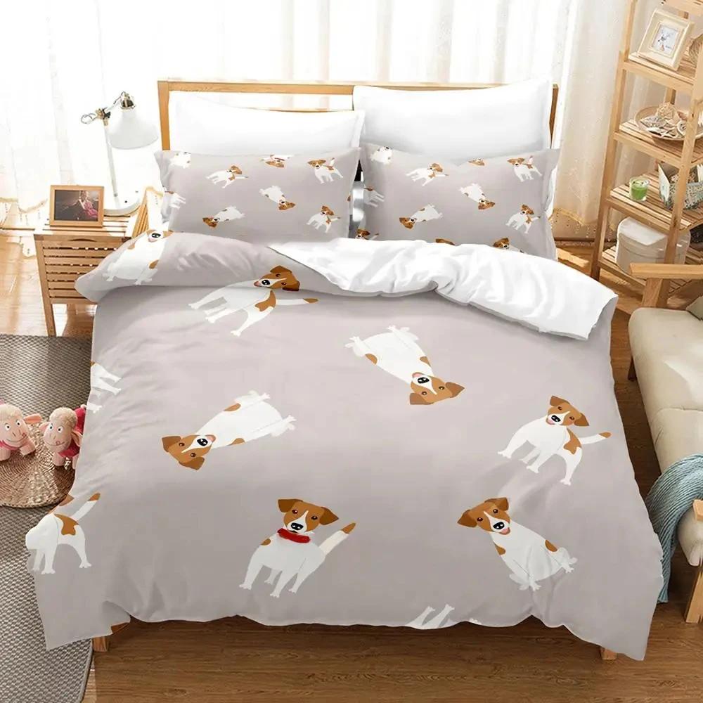 2024 New Anime Jack Joseph Terrier Bedspread Queen King Single Double Full Queen Size Bed Cover For Adults Boys