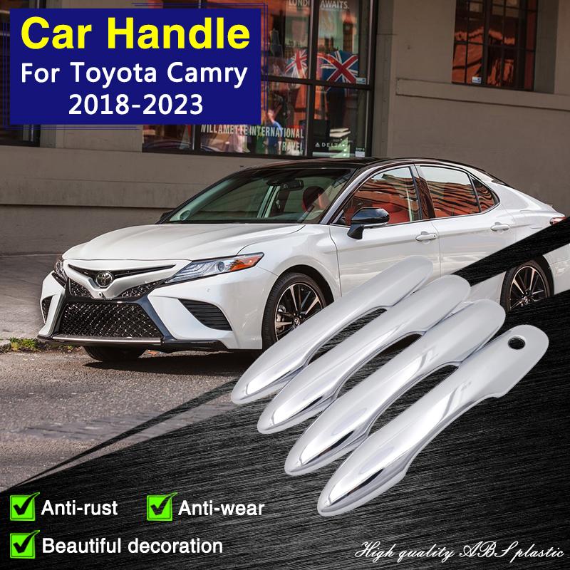 

Хромированная крышка дверной ручки для Toyota Camry XV70 2018 ~ 2023 2022, автомобильные аксессуары, нержавеющие наклейки, Стайлинг