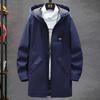 Frühling Herbst Herren Lässig Locker Übergröße Hochwertiger Kapuzenmantel Herren Klassischer Modetrend Langer Windbreaker