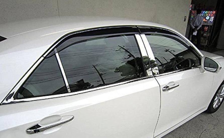 BRIGHTZ Stainless Steel Plated Pillar Panels with Visor for Honda Crown Hybrid Compatible with Honda Crown Hybrid Part 14589 Ultra-Mirror (210/211)