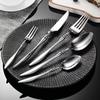 3/4/5/6PCS French 304 Stainless Steel Cutlery Set Pointed Tail Handle Spoons Knife Forks High-end Kitchen Restaurant Tableware