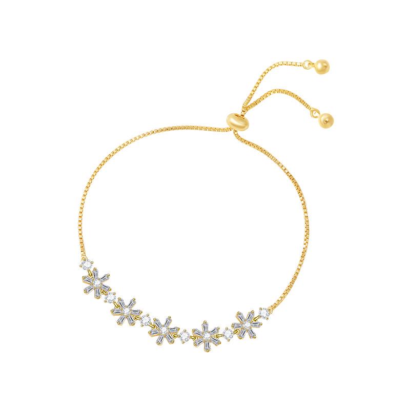 

Браслет-пуловер «Снежинка из циркония»: Элегантный женский нишевый дизайн Copper Alloy