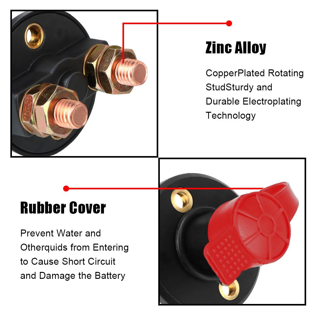 Red Key Cut Off Battery 12V 24V Car Power Switch Main Cut Off Kill Switch Vehicle Car Modified Isolator Disconnector