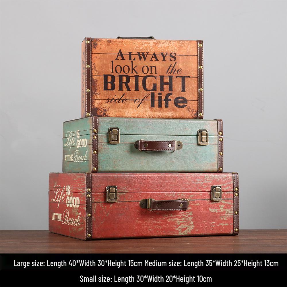 European Retro Leather Storage Box - Handbag, Clothes, and Travel Photography Prop Organizer