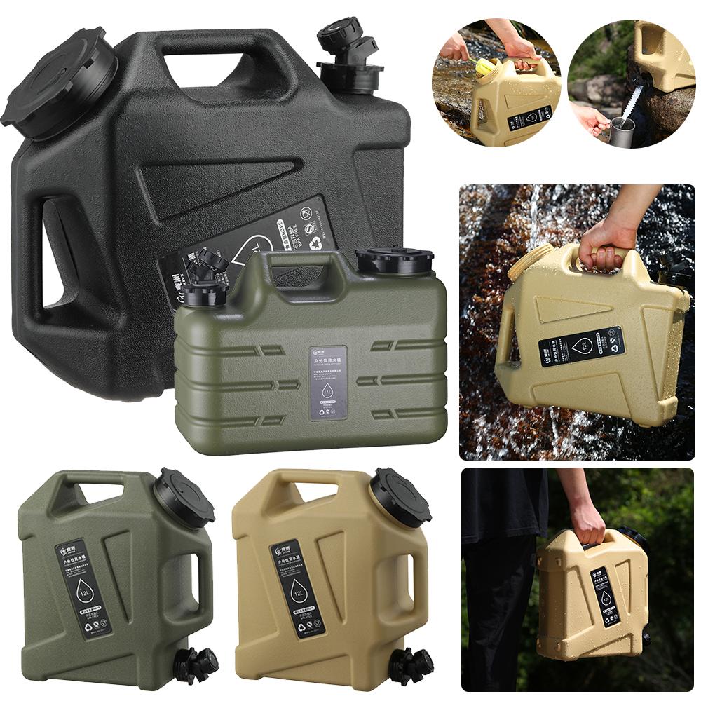 12L/11L Camping Water Container No Leakage Water Bucket BPA Free Large Capacity Driving Water Tank Outdoor Hiking Accessories