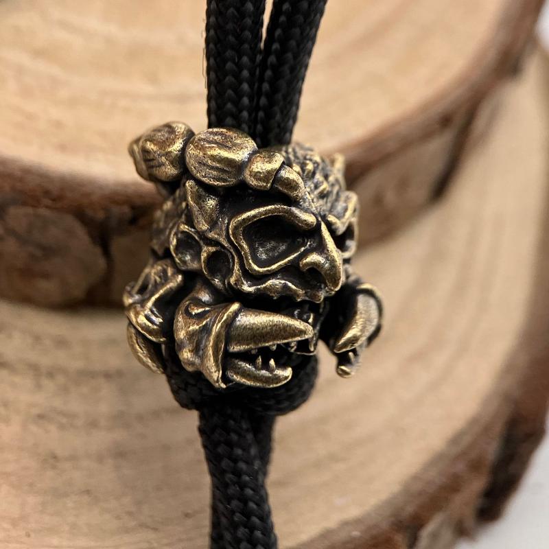 Scorpion Skull Brass Knife Bead Edc Outdoor Diy Paracord Handmade Woven Lanyard Pendant Umbrella Rope Bracelet Charm Accessories