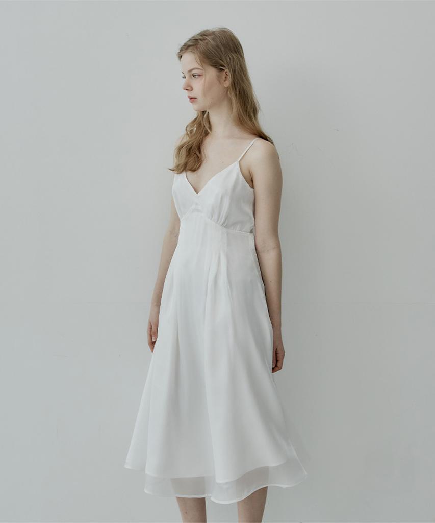 Hypernet Organza Suspender Dress White