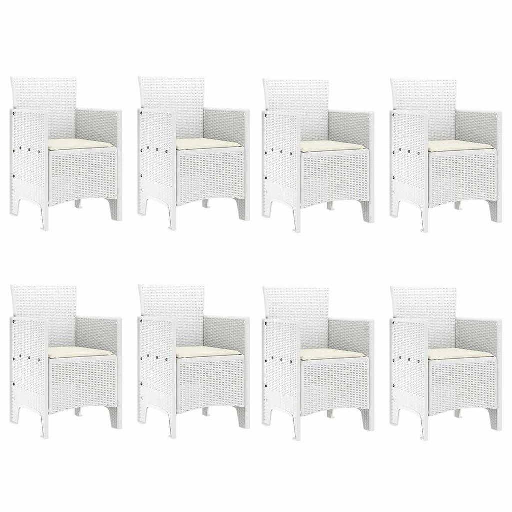 Garden Dining Set 9 Pcs Light Grey Polypropylene