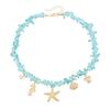 Playful Starfish Drop Necklace Lightweight Alloy Collarbone Chain With Crystal Embellishment For Casual Daily Wear