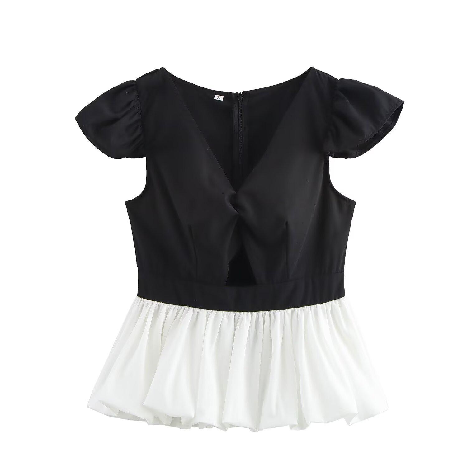 

Весна 2025 Женский европейский и американский модный топ без рукавов с оборками Large