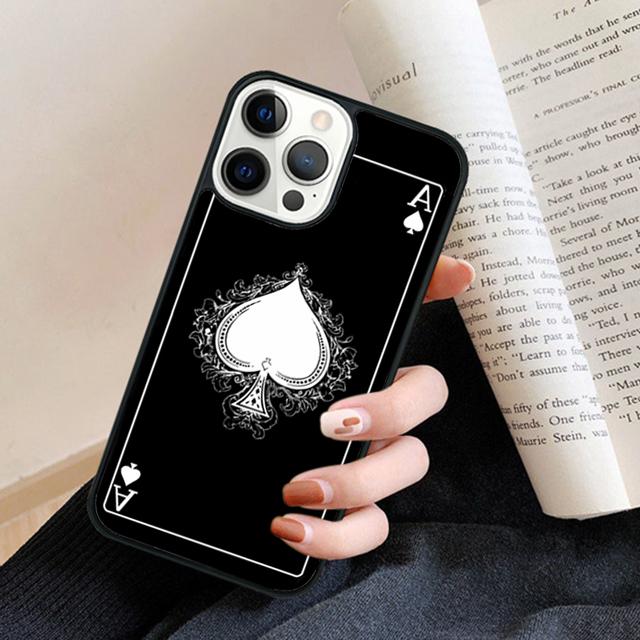 Ace of Spade Playing Card Phone Case Back Cover for iPhone 17 Air 16 15 14 13 11 12 Pro Max Plus Fundas Coque