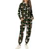 Sets For Women 2 Piece Round Neck Long Sleeve Shirts Printed Sweatpants Pocket Sets