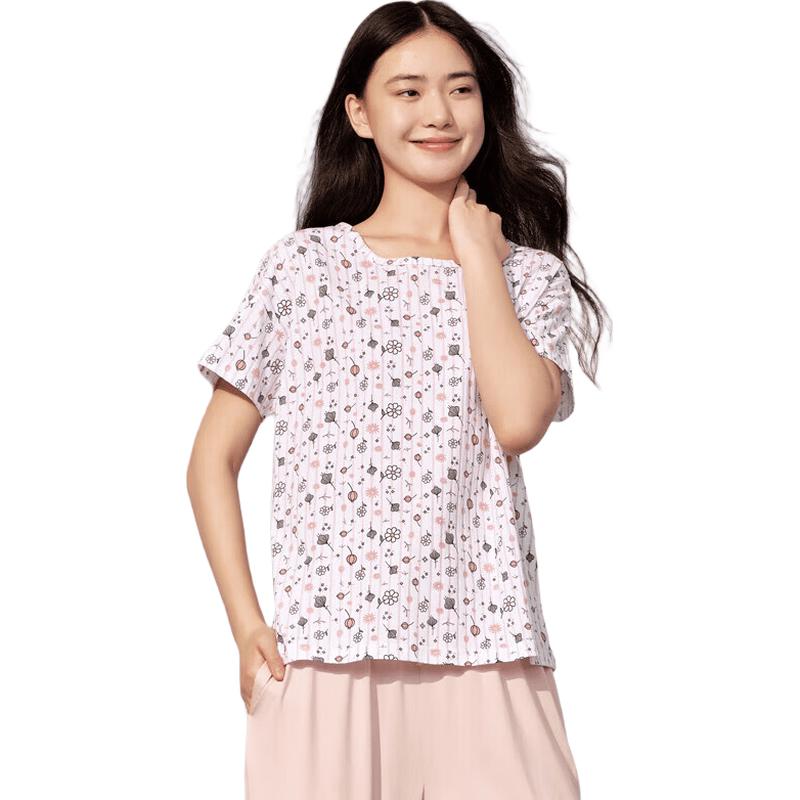 Yiershuang Women's Pure Cotton Short Sleeve Lounge T-Shirt
