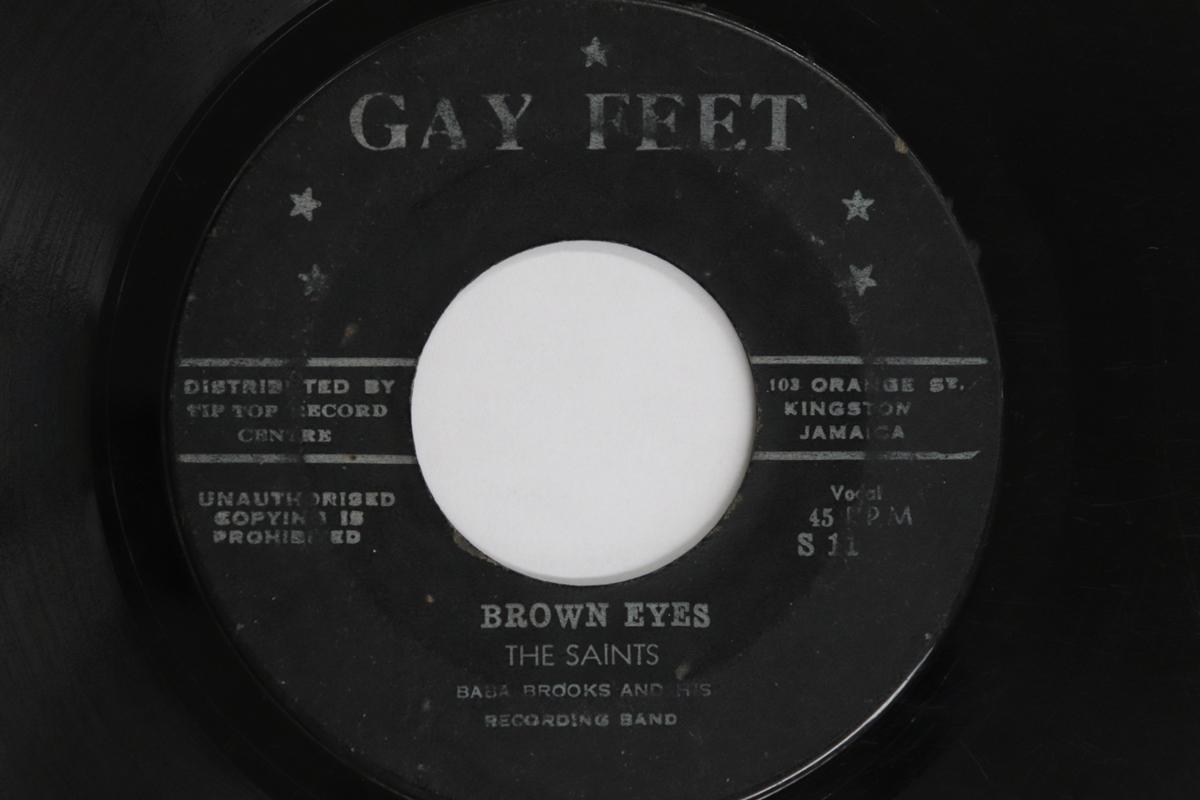 

7inch Record SAINTS / BABA BROOKS BAND - Brown Eyes / King Size S11 GAY FEET 1966 Jamaica Reggae, Ska & Dub Used