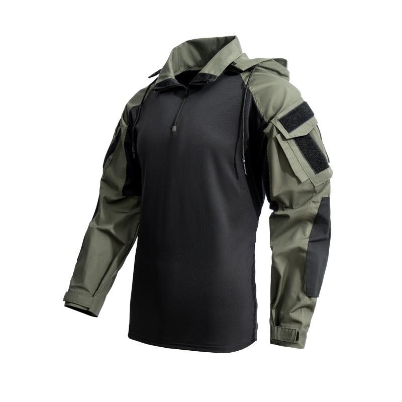 Leichtes Langarm-Taktikhemd für Herren, Atmungsaktiv, Strapazierfähig, Camouflage, Trainings-Top für Outdoor-Aktivitäten