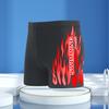 Inner Drawstring Mid-rise Swimming Trunks with Lining Elastic Waistband Breathable Men Flame Print Swim Shorts Beachwear