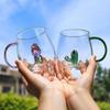 Cartoon Animal Shape Glass Home Cute High Borosilicate Glass Single Layer Cup Living Room with Guests Juice Cold Drink Cup Gift