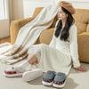 Cotton slippers home autumn and winter warm shoes platform cotton shoes plush slippers couple non-slip indoor cotton mop