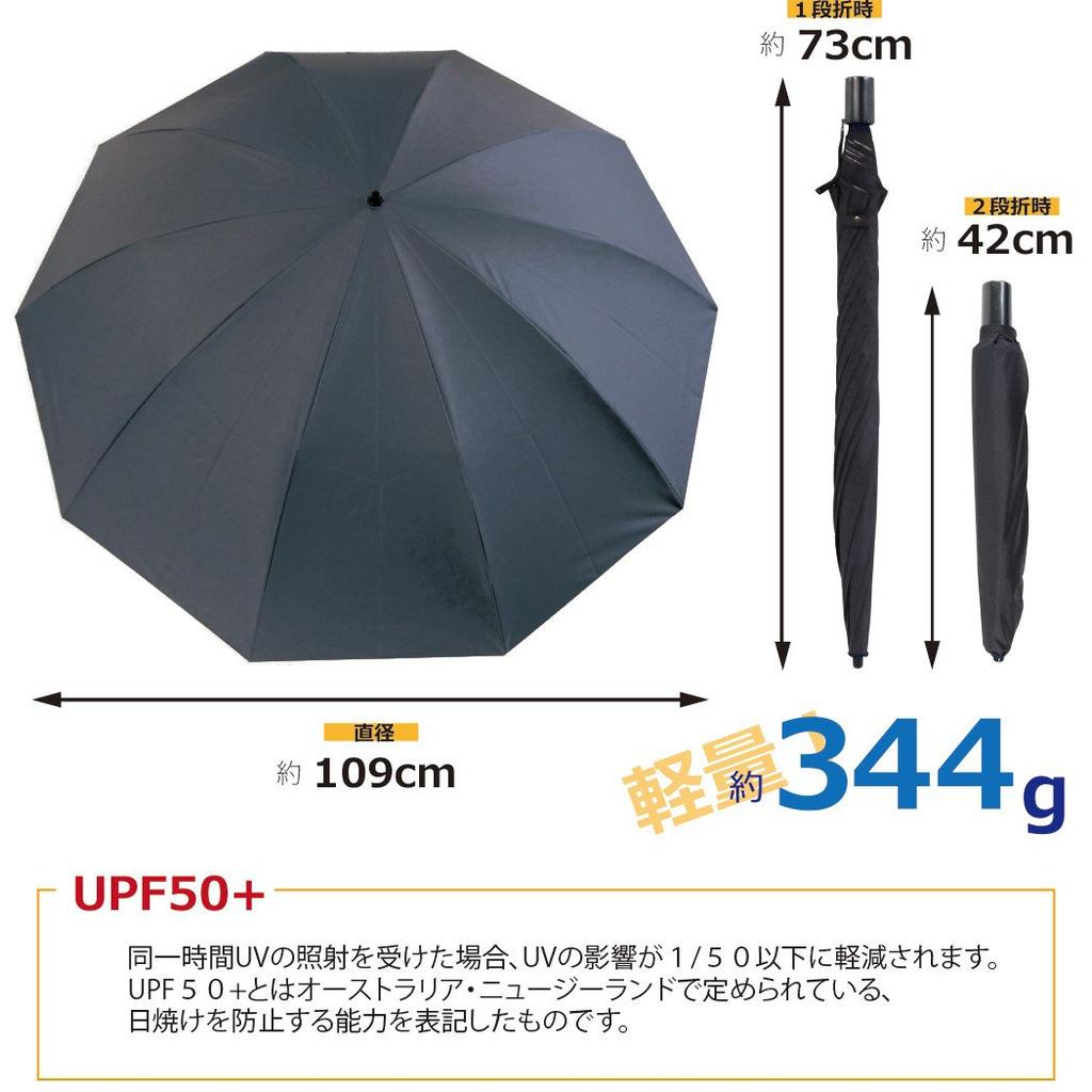 Okamoto Harajuku Store Parasol for Parasol for Sun and Folding Extra UV Durable 10 Silver Lining Men, Men's Rain, Umbrella, Large, 99% Protection,