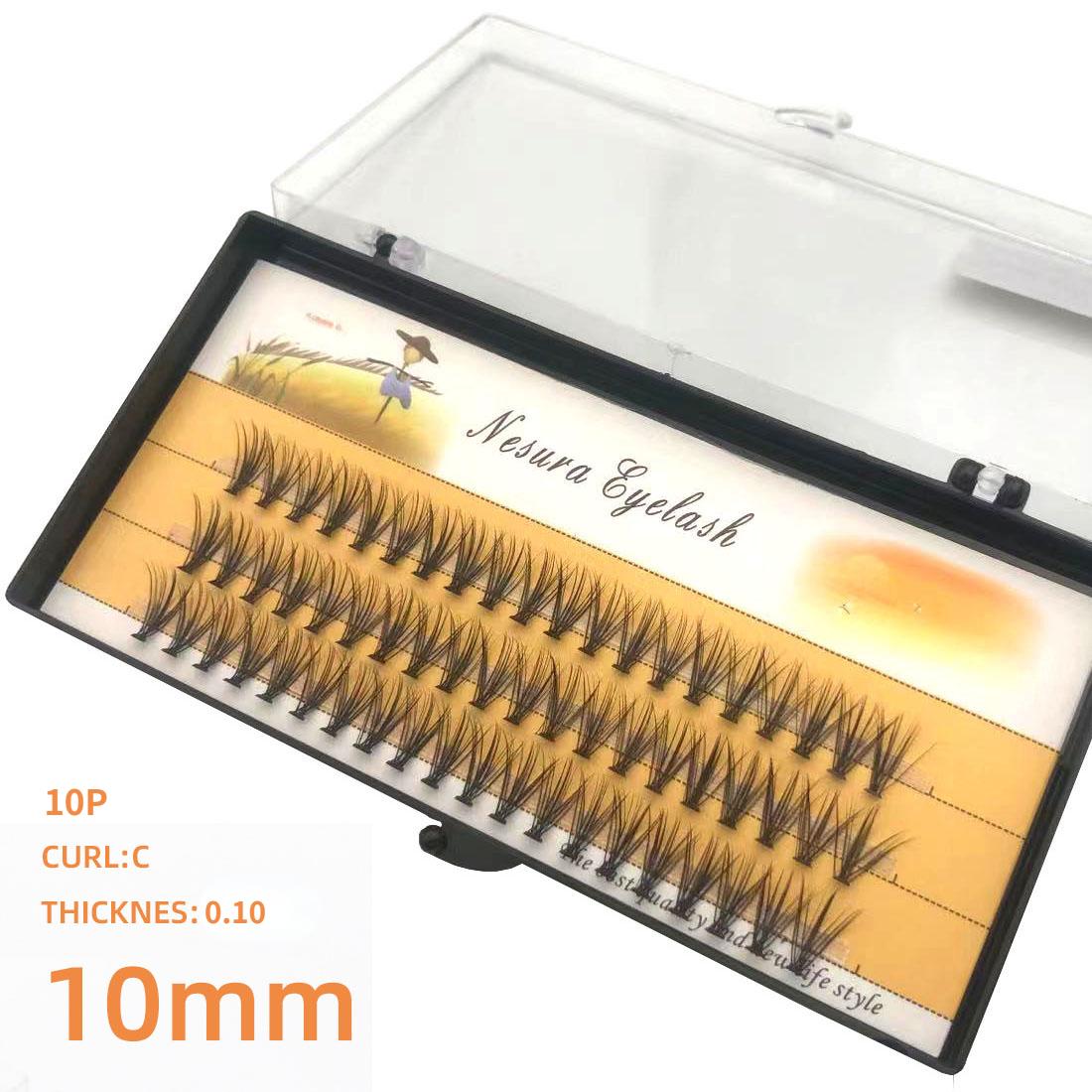 

1 коробка/60 связок 20D накладные ресницы, имитация норки, отдельные ресницы, натуральные густые ресницы, наращивание ресниц для макияжа 10P-0.10-C-10mm