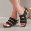 Large Size Casual Sandals Women 2025 European and American New Thick-soled Wedges with Solid Color Sandals