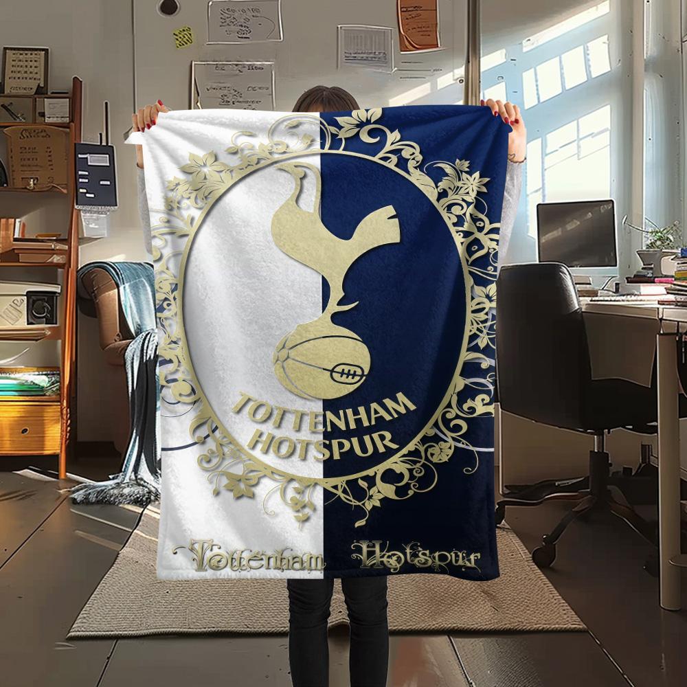 Spurs Logo Print FlAannel Blanket, High Quality Comfortable for All Seasons, Home Decor, Warmth and Comfort