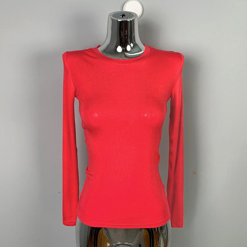 Korean Dongdaemun Slimming Long-Sleeve Figure-Flattering Women's Base Layer Top with Same-Day Delivery