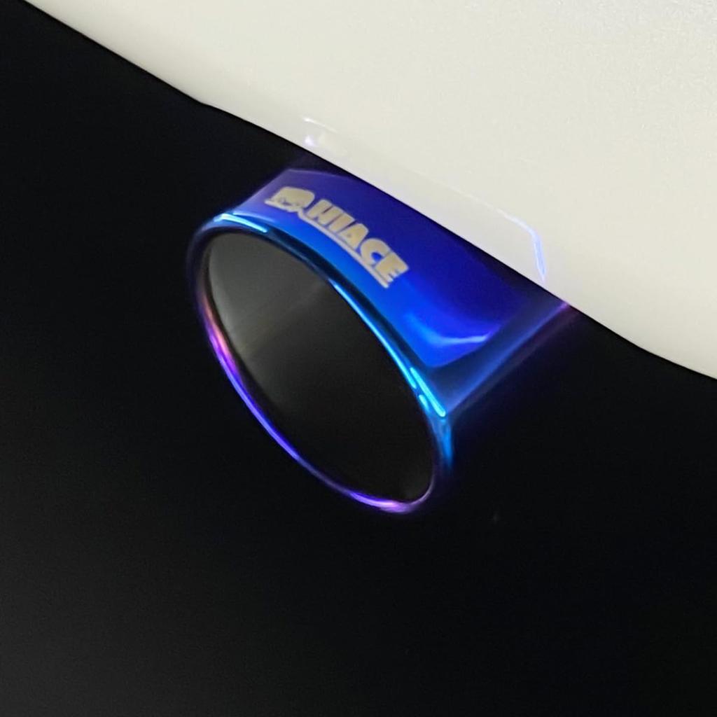 Toyota Hiace 200 Series Hiace Muffler Regius Ace 200 Series Steel Bullet-Shaped Cutter, All-Stainless (Oval Titanium, Standard/Wide Fit)