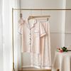 Summer Ice and Snow Silk Jacquard High-end Pajamas Women's Sweet Pink Korean Version Butterfly Short-sleeved Loungewear Set Popular