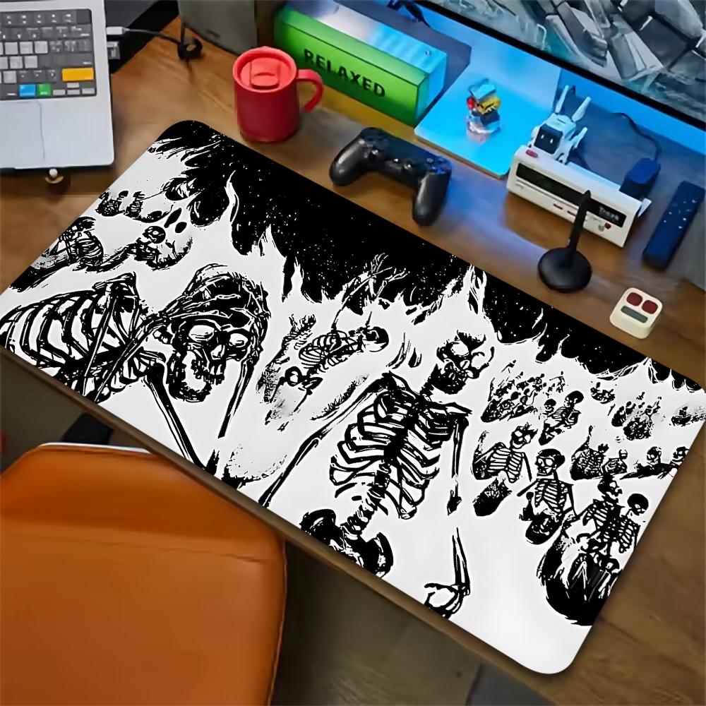 Green and Purple Skull Gaming Mouse Pad Large Mousepad XXL Table Mat Anti-slip Keyboard Rug Laptop Desk Game Office Home Writing