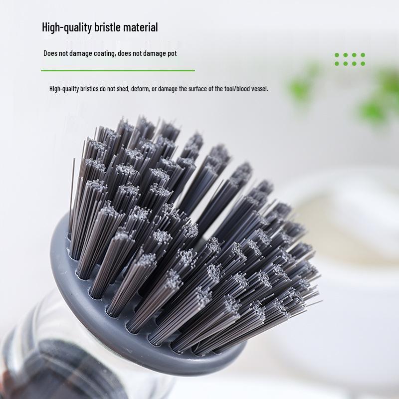 Multi-Functional Detachable Pot Brush with Automatic Liquid Dispensing, Safe for Cookware, Press-Type Cleaning Tool